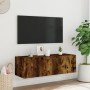 Wand-TV-Möbel mit LED-Leuchten, Räuchereiche 100x35x31 cm von , TV-Möbel - Ref: Foro24-837299, Preis: 56,97 €, Rabatt: %