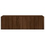 Wall-mounted TV stand with LED lights in brown oak, 100x35x31 cm. by , TV Furniture - Ref: Foro24-837301, Price: 59,21 €, Dis...