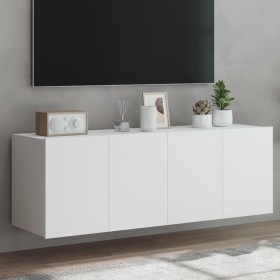 Wall TV cabinets with LED lights 2 pcs white 60x35x41 cm by , TV Furniture - Ref: Foro24-837303, Price: 66,99 €, Discount: %