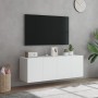 Wall TV cabinets with LED lights 2 pcs white 60x35x41 cm by , TV Furniture - Ref: Foro24-837303, Price: 94,23 €, Discount: %