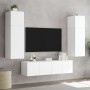 Wall TV cabinets with LED lights 2 pcs white 60x35x41 cm by , TV Furniture - Ref: Foro24-837303, Price: 94,23 €, Discount: %