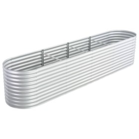 Silver galvanized steel flower bed 400x80x81 cm by vidaXL, Pots and planters - Ref: Foro24-45511, Price: 342,99 €, Discount: %