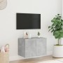 Wall-mounted TV stand with LED lights in concrete gray, 60x35x41 cm. by , TV Furniture - Ref: Foro24-837308, Price: 48,67 €, ...