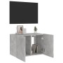 Wall-mounted TV stand with LED lights in concrete gray, 60x35x41 cm. by , TV Furniture - Ref: Foro24-837308, Price: 48,67 €, ...