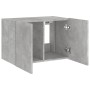 Wall-mounted TV stand with LED lights in concrete gray, 60x35x41 cm. by , TV Furniture - Ref: Foro24-837308, Price: 48,67 €, ...