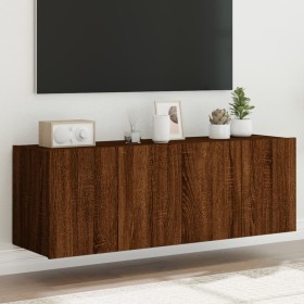 TV wall furniture LED lights 2 pcs oak brown 60x35x41 cm by , TV Furniture - Ref: Foro24-837315, Price: 91,99 €, Discount: %