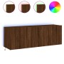 Muebles TV de pared luces LED 2 uds marrón roble 60x35x41 cm de , Muebles TV - Ref: Foro24-837315, Precio: 89,33 €, Descuento: %