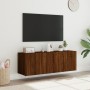 TV wall furniture LED lights 2 pcs oak brown 60x35x41 cm by , TV Furniture - Ref: Foro24-837315, Price: 89,33 €, Discount: %