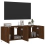 TV wall furniture LED lights 2 pcs oak brown 60x35x41 cm by , TV Furniture - Ref: Foro24-837315, Price: 89,33 €, Discount: %