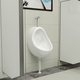 Wall-mounted urinal with white ceramic flush valve by vidaXL, Urinals - Ref: Foro24-143990, Price: 99,21 €, Discount: %