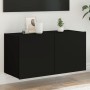 Mueble de TV de pared con luces LED negro 80x35x41 cm de , Muebles TV - Ref: Foro24-837317, Precio: 56,60 €, Descuento: %