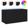 Wall-mounted TV stand with LED lights black 80x35x41 cm by , TV Furniture - Ref: Foro24-837317, Price: 56,60 €, Discount: %