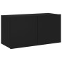 Wall-mounted TV stand with LED lights black 80x35x41 cm by , TV Furniture - Ref: Foro24-837317, Price: 56,60 €, Discount: %