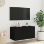 Wall-mounted TV stand with LED lights black 80x35x41 cm by , TV Furniture - Ref: Foro24-837317, Price: 56,60 €, Discount: %