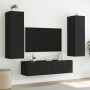 Wall-mounted TV stand with LED lights black 80x35x41 cm by , TV Furniture - Ref: Foro24-837317, Price: 56,60 €, Discount: %