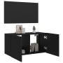 Wall-mounted TV stand with LED lights black 80x35x41 cm by , TV Furniture - Ref: Foro24-837317, Price: 56,60 €, Discount: %