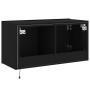 Wall-mounted TV stand with LED lights black 80x35x41 cm by , TV Furniture - Ref: Foro24-837317, Price: 56,60 €, Discount: %