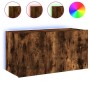 Wall-mounted TV stand with smoked oak LED lights 80x35x41 cm by , TV Furniture - Ref: Foro24-837320, Price: 54,68 €, Discount: %