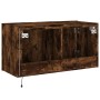 Wall-mounted TV stand with smoked oak LED lights 80x35x41 cm by , TV Furniture - Ref: Foro24-837320, Price: 54,68 €, Discount: %