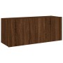 Wall-mounted TV stand with LED lights in brown oak color, 100x35x41 cm. by , TV Furniture - Ref: Foro24-837329, Price: 66,99 ...