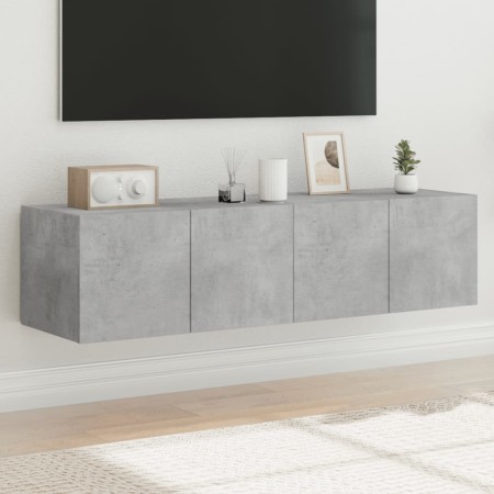 TV wall furniture LED lights 2 pcs concrete gray 60x35x31 cm by , TV Furniture - Ref: Foro24-837274, Price: 83,11 €, Discount: %