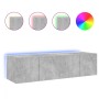 TV wall furniture LED lights 2 pcs concrete gray 60x35x31 cm by , TV Furniture - Ref: Foro24-837274, Price: 83,11 €, Discount: %