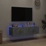 TV wall furniture LED lights 2 pcs concrete gray 60x35x31 cm by , TV Furniture - Ref: Foro24-837274, Price: 83,11 €, Discount: %