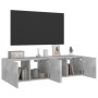 TV wall furniture LED lights 2 pcs concrete gray 60x35x31 cm by , TV Furniture - Ref: Foro24-837274, Price: 83,11 €, Discount: %