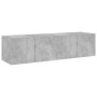 TV wall furniture LED lights 2 pcs concrete gray 60x35x31 cm by , TV Furniture - Ref: Foro24-837274, Price: 83,11 €, Discount: %