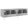 TV wall furniture LED lights 2 pcs concrete gray 60x35x31 cm by , TV Furniture - Ref: Foro24-837274, Price: 83,11 €, Discount: %