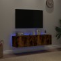 TV wall furniture LED lights 2 pcs smoked oak 60x35x31 cm by , TV Furniture - Ref: Foro24-837276, Price: 83,62 €, Discount: %