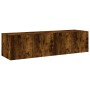 TV wall furniture LED lights 2 pcs smoked oak 60x35x31 cm by , TV Furniture - Ref: Foro24-837276, Price: 83,62 €, Discount: %