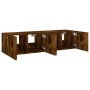 TV wall furniture LED lights 2 pcs smoked oak 60x35x31 cm by , TV Furniture - Ref: Foro24-837276, Price: 83,62 €, Discount: %