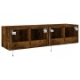 TV wall furniture LED lights 2 pcs smoked oak 60x35x31 cm by , TV Furniture - Ref: Foro24-837276, Price: 83,62 €, Discount: %