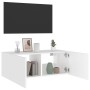 Wandmontierter TV-Schrank mit LED-Leuchten weiß 80x35x31 cm von , TV-Möbel - Ref: Foro24-837281, Preis: 53,19 €, Rabatt: %