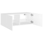 Wandmontierter TV-Schrank mit LED-Leuchten weiß 80x35x31 cm von , TV-Möbel - Ref: Foro24-837281, Preis: 53,19 €, Rabatt: %