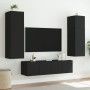 Wall-mounted TV cabinet with LED lights black 80x35x31 cm by , TV Furniture - Ref: Foro24-837283, Price: 58,94 €, Discount: %