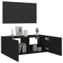 Wall-mounted TV cabinet with LED lights black 80x35x31 cm by , TV Furniture - Ref: Foro24-837283, Price: 58,94 €, Discount: %