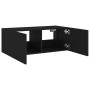 Wall-mounted TV cabinet with LED lights black 80x35x31 cm by , TV Furniture - Ref: Foro24-837283, Price: 58,94 €, Discount: %