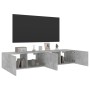 TV wall furniture LED lights 2 pcs concrete gray 80x35x31 cm by , TV Furniture - Ref: Foro24-837288, Price: 107,15 €, Discoun...