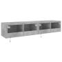 TV wall furniture LED lights 2 pcs concrete gray 80x35x31 cm by , TV Furniture - Ref: Foro24-837288, Price: 107,15 €, Discoun...