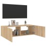 Wandmontierter TV-Schrank mit LED-Leuchten Sonoma-Eiche 100x35x31 cm von , TV-Möbel - Ref: Foro24-837297, Preis: 57,78 €, Rab...