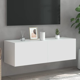 Wall-mounted TV cabinet with LED lights white 100x35x31 cm by , TV Furniture - Ref: Foro24-837295, Price: 72,76 €, Discount: %