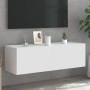 Mueble de TV de pared con luces LED blanco 100x35x31 cm de , Muebles TV - Ref: Foro24-837295, Precio: 76,11 €, Descuento: %