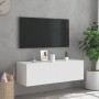 Wall-mounted TV cabinet with LED lights white 100x35x31 cm by , TV Furniture - Ref: Foro24-837295, Price: 76,11 €, Discount: %