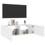 Wandmontierter TV-Schrank mit LED-Leuchten weiß 100x35x31 cm von , TV-Möbel - Ref: Foro24-837295, Preis: 76,11 €, Rabatt: %