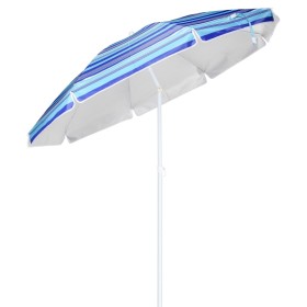 HI Beach umbrella 200 cm blue striped by HI, Umbrellas - Ref: Foro24-423954, Price: 28,29 €, Discount: %