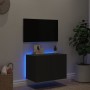 Wall-mounted TV cabinet with LED lights black 60x35x41 cm by , TV Furniture - Ref: Foro24-837304, Price: 50,19 €, Discount: %