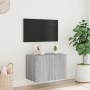 Wall-mounted TV cabinet with LED lights Sonoma gray 60x35x41 cm by , TV Furniture - Ref: Foro24-837312, Price: 50,14 €, Disco...