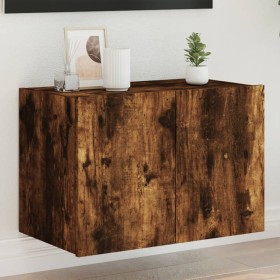 Wall-mounted TV cabinet with LED lights smoked oak 60x35x41 cm by , TV Furniture - Ref: Foro24-837310, Price: 49,99 €, Discou...